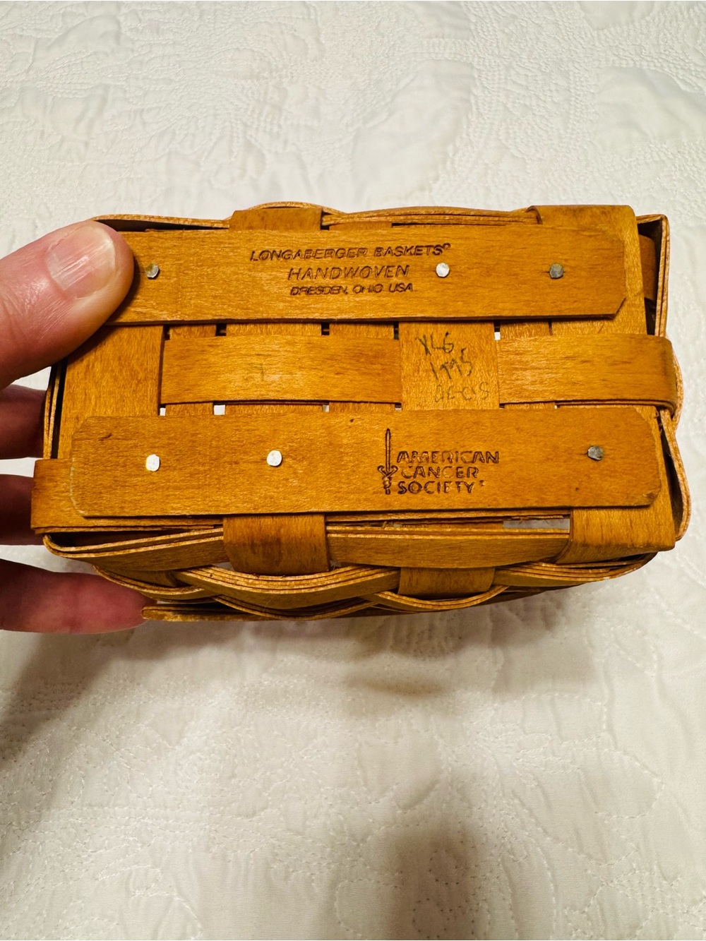 VINTAGE 1995 Longaberger Horizon of Hope Basket - Picture 3 of 5